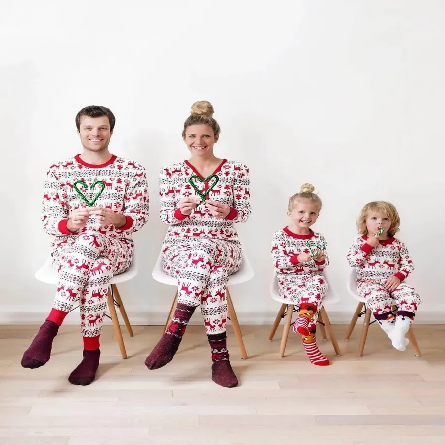 Family Matching Christmas Deer and Snowflake hot Set