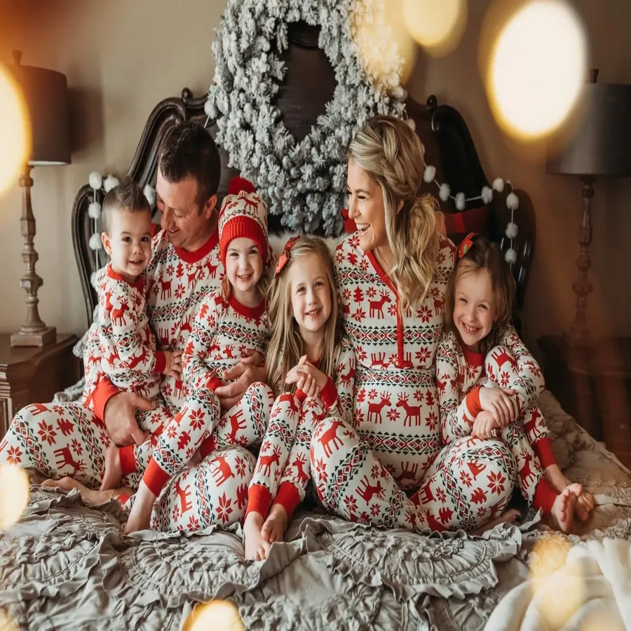 Family Matching Christmas Deer and Snowflake hot Set