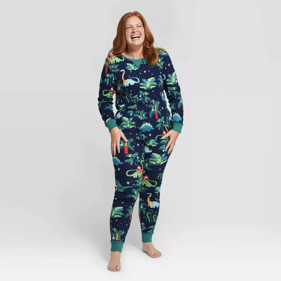 Christmas Dinosaur Patterned Family Matching Pajamas Sets