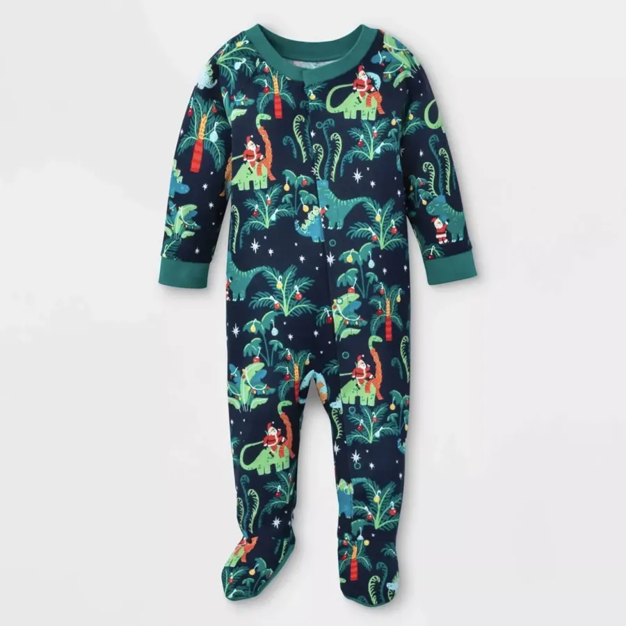 Christmas Dinosaur Patterned Family Matching Pajamas Sets