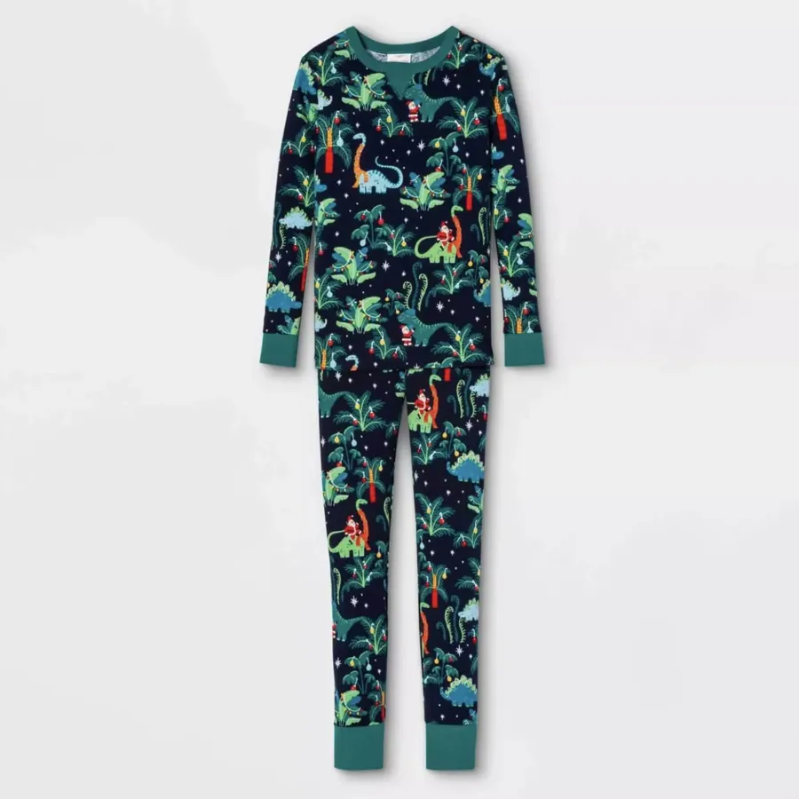 Christmas Dinosaur Patterned Family Matching Pajamas Sets