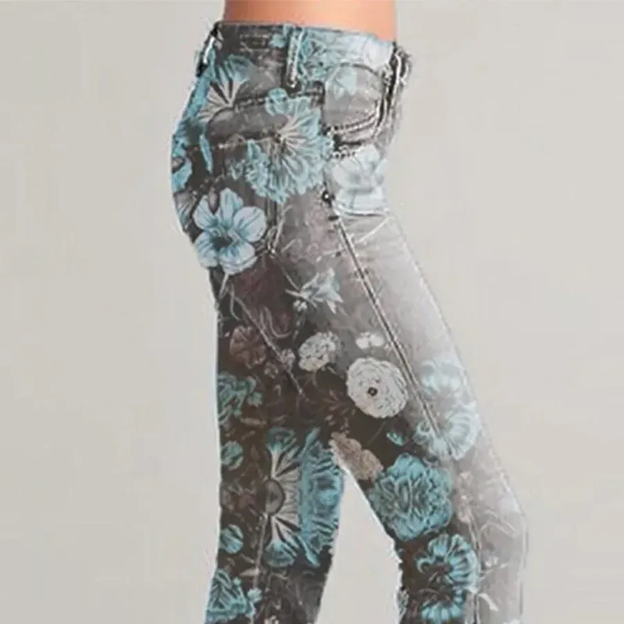 Women's Stylish Floral Print Flared Pants