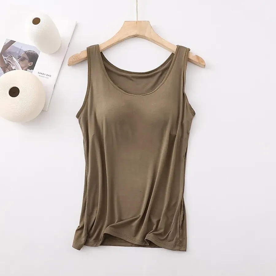 Women's Tank Top with Built-In Bra