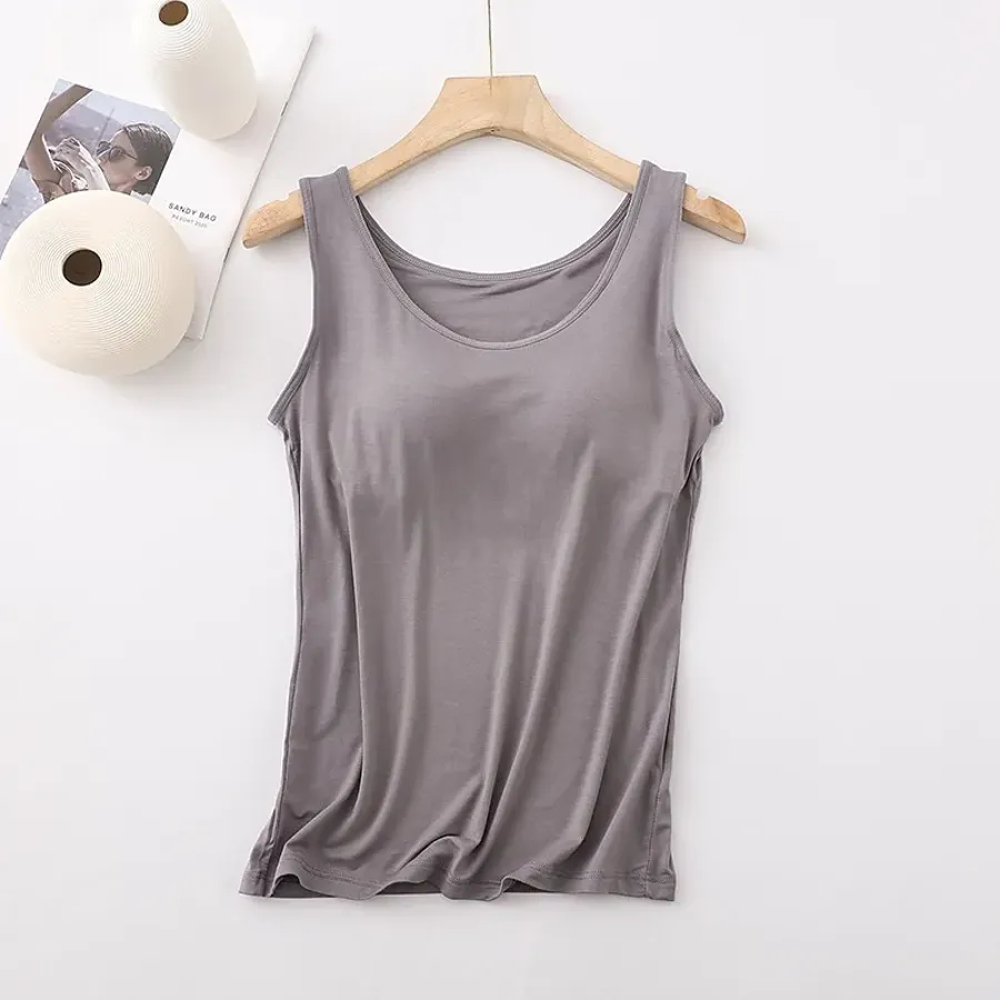 Women's Tank Top with Built-In Bra