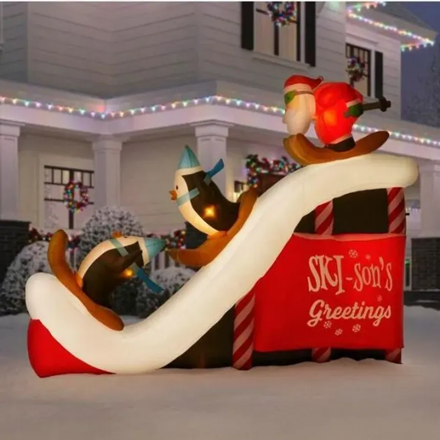 Christmas - Inflatable Santa Ski Scene