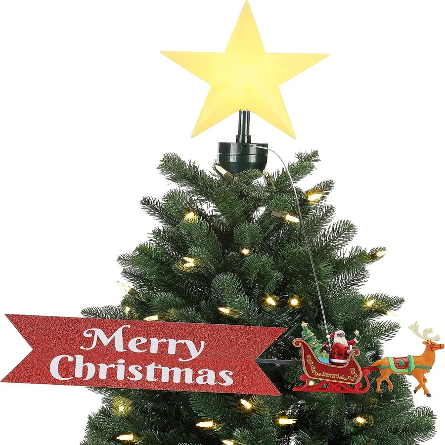 Animated Tree Topper-Carousel Christmas Decoration