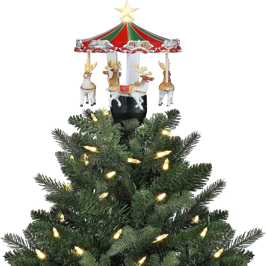 Animated Tree Topper-Carousel Christmas Decoration