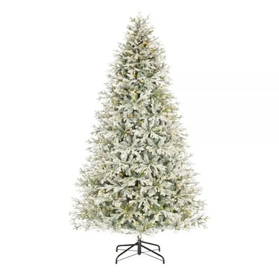 Christmas-9 Ft Frasier Fir Flocked | Led Pre Lit Artificial Christmas Tree