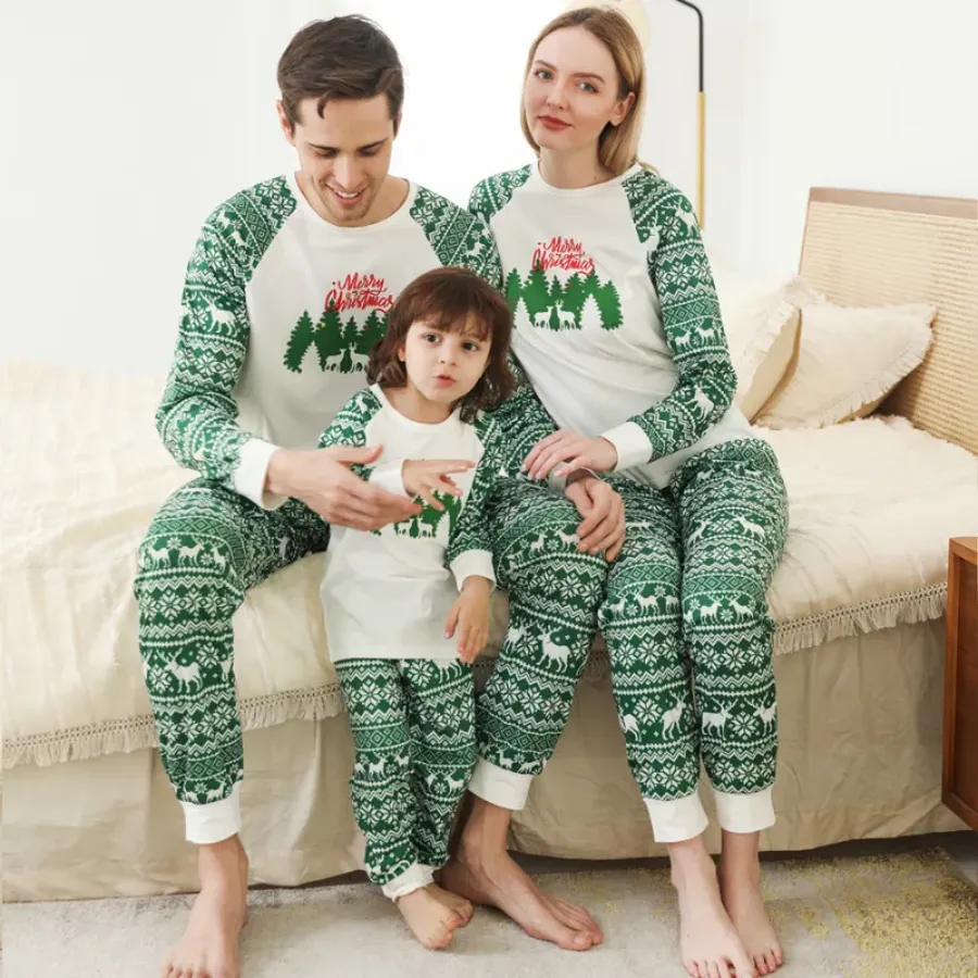 Family Matching Christmas Deer and Snowflake hot Set