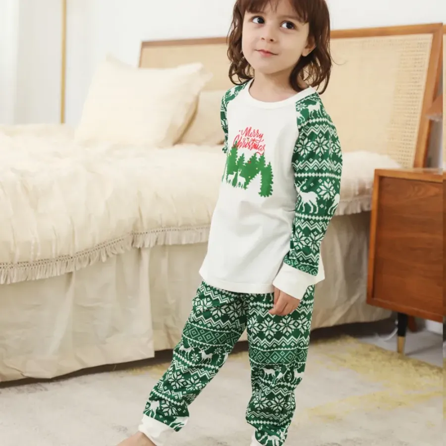 Christmas Print Round-neck Parent-child with Pet Dog Clothes