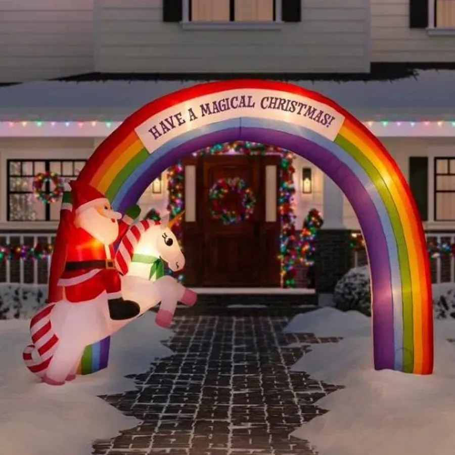 Christmas - Inflatable Archway Mixed Media Unicorn Rainbow