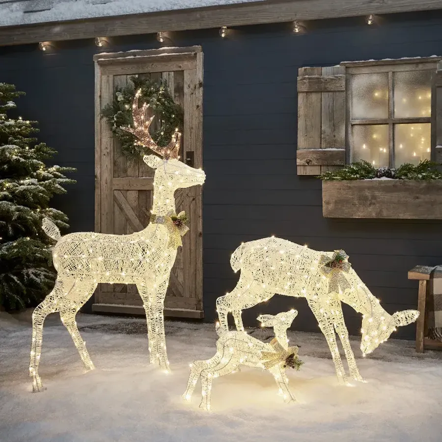 Harewood White Spun Cotton Stag Light Up Reindeer