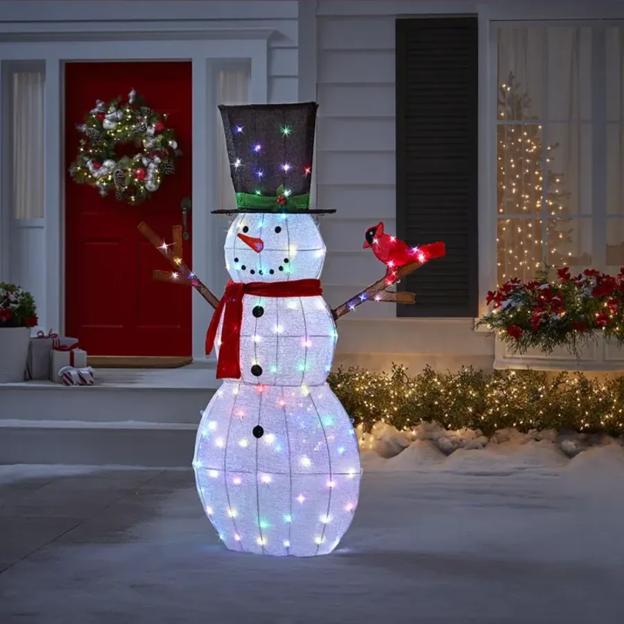 6' Twinkling Snowman