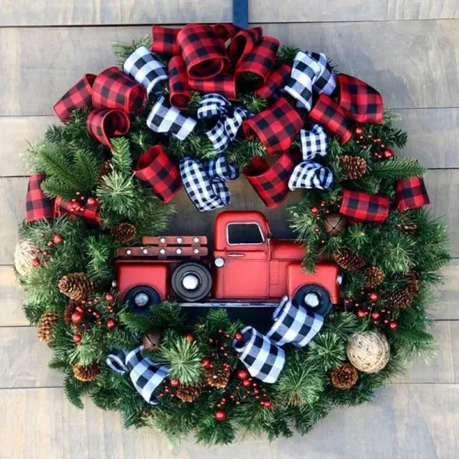 Christmas - Red Truck Christmas Wreath