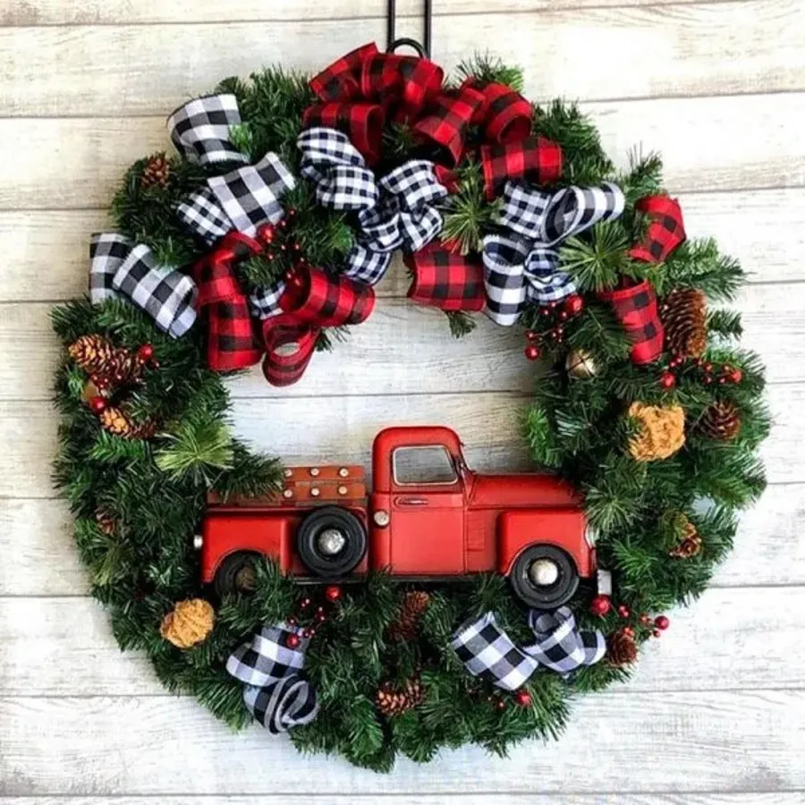 Christmas - Red Truck Christmas Wreath