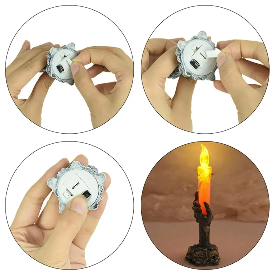 Halloween Ghost Hand Electronic Skeleton Candle Halloween Party Bar Props Decoration Glitter Lamp