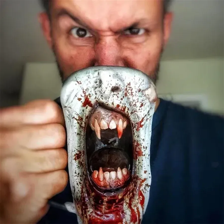 Gothic Vampire Half Face Mug Decoration-Halloween