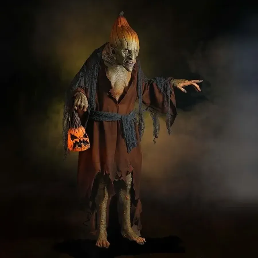 Pumpkin Witch Prop with LED Pumpkin Decoration