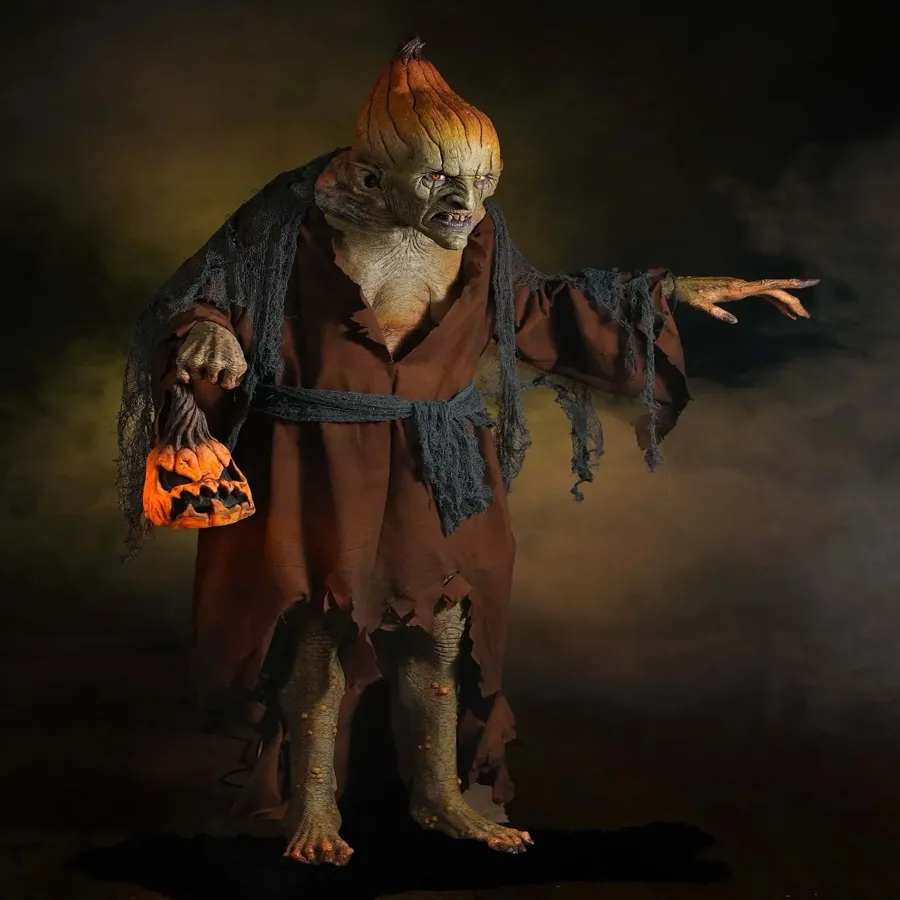 Pumpkin Witch Prop with LED Pumpkin Decoration