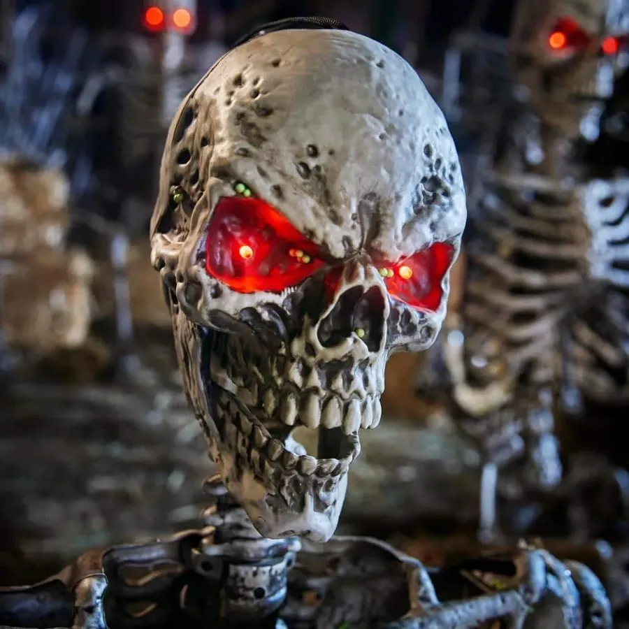 Poseable Pitted Skeleton with LED Eyes (6-Pack)