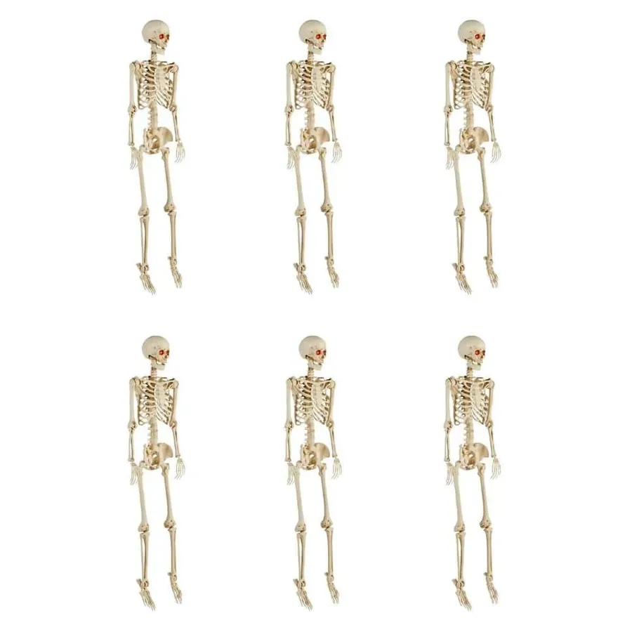 Poseable Pitted Skeleton with LED Eyes (6-Pack)