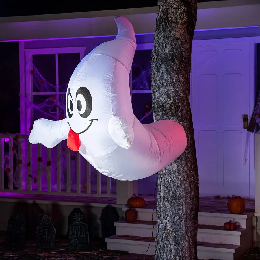 Halloween Inflatable Ghost Coming Out from Tree