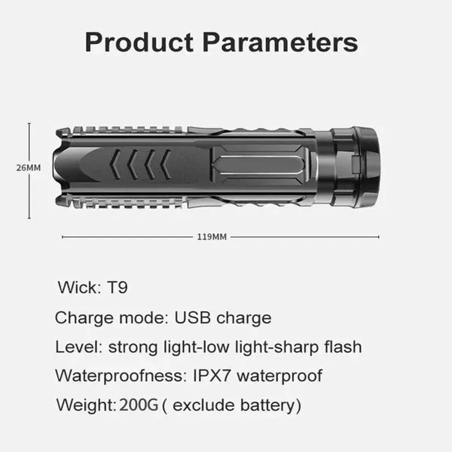 Multifunctional Rechargeable Flashlight