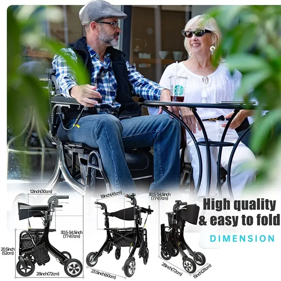 3 in 1 Rollator Walker/Electric Wheelchair