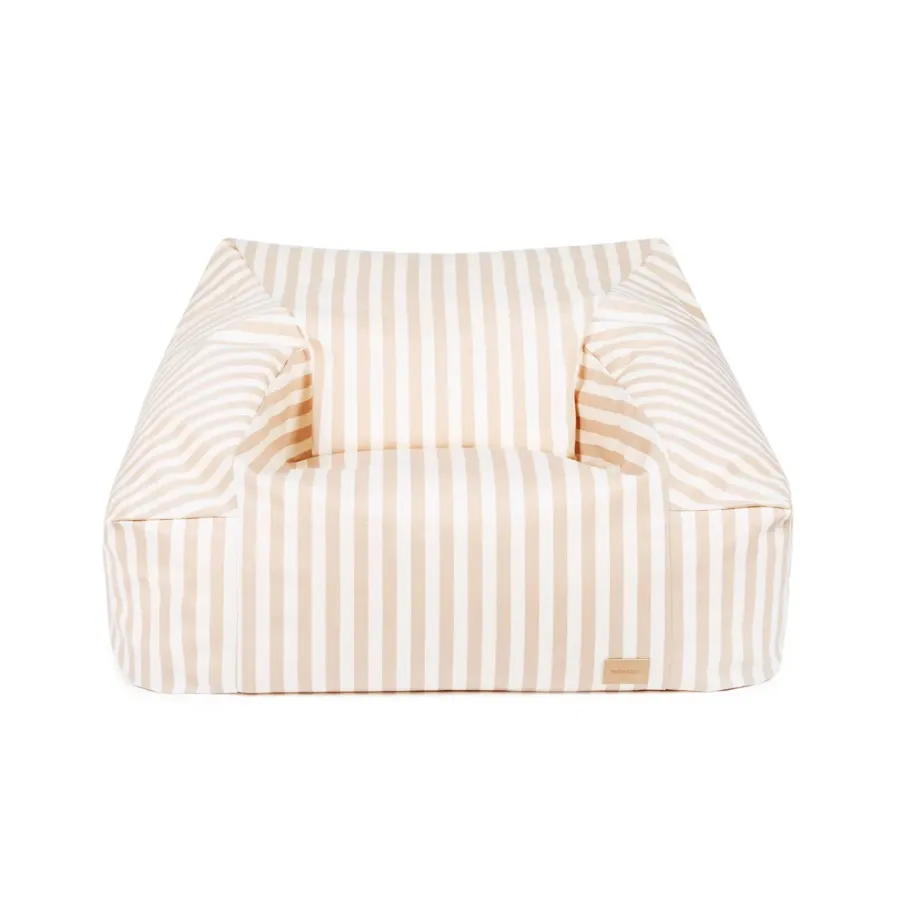 Twill Beanbag in Taupe Stripe & Natural