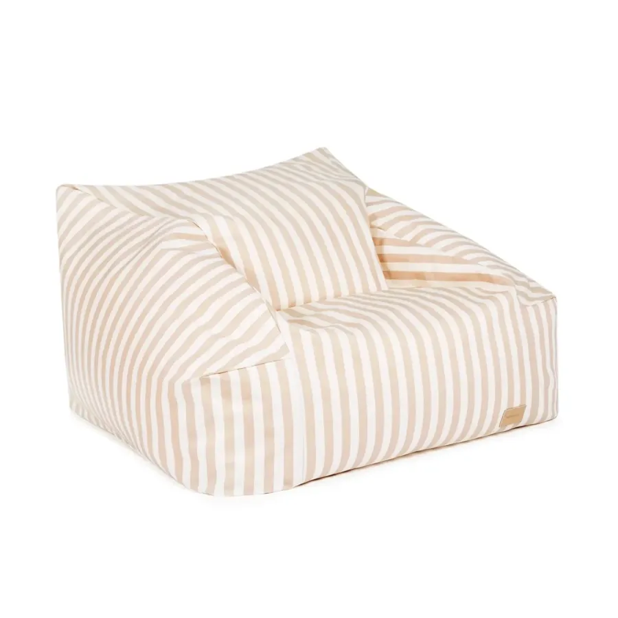 Twill Beanbag in Taupe Stripe & Natural