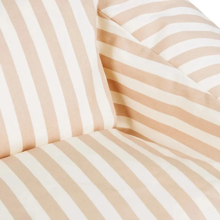 Twill Beanbag in Taupe Stripe & Natural