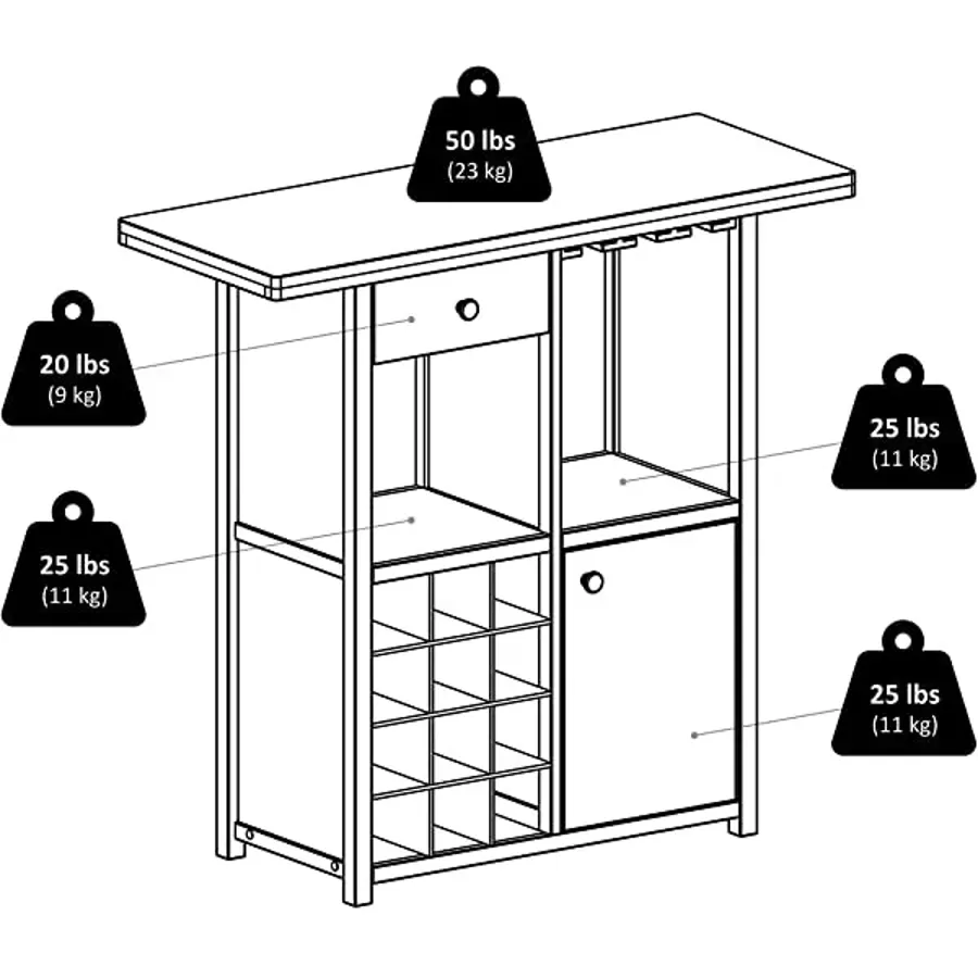 Winsome Macon Bar Wine Cabinet