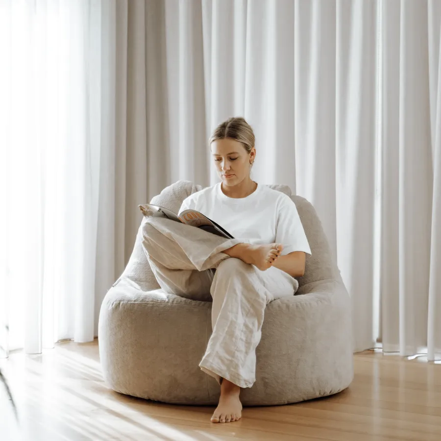 Plush Lounger Bean Bag Chair - Champagne Latte