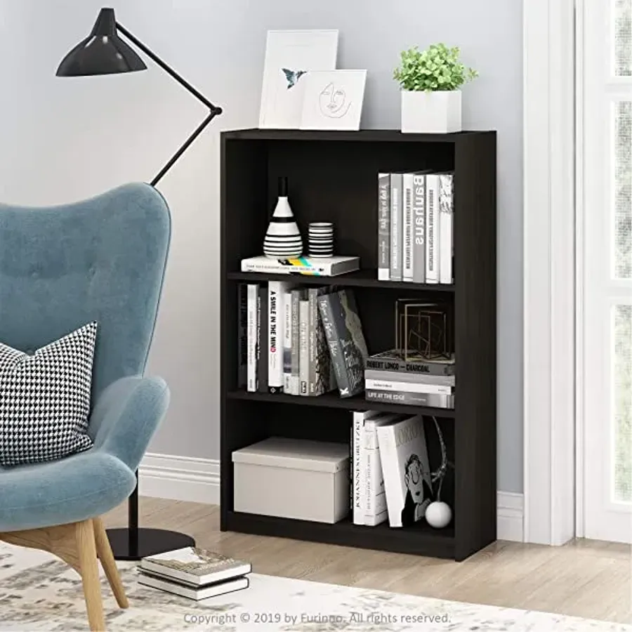 Simple Home 3-Tier Adjustable Shelf Bookcase | White