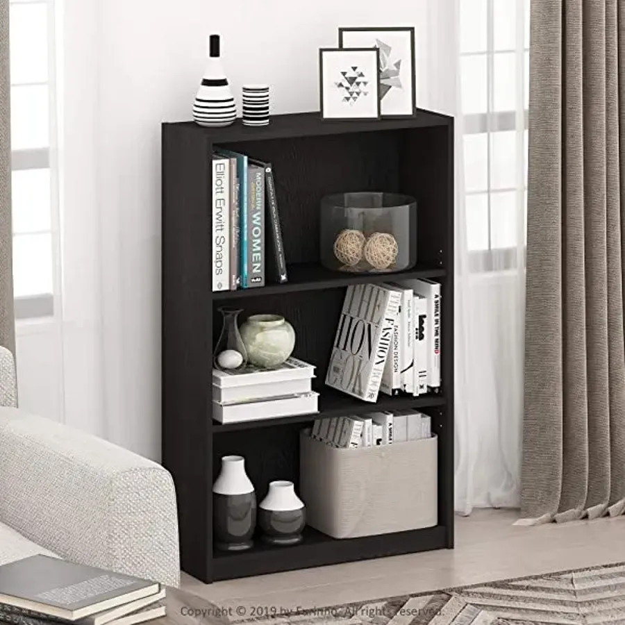 Simple Home 3-Tier Adjustable Shelf Bookcase | White