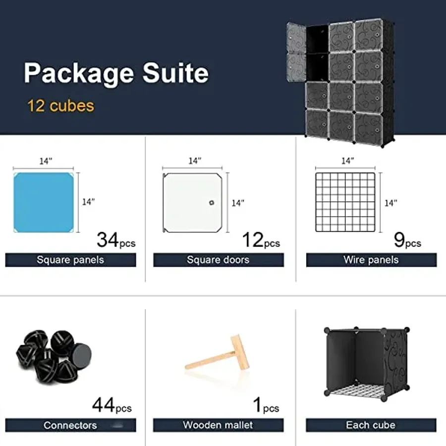 Cube Organizer Storage Organizer  - Black