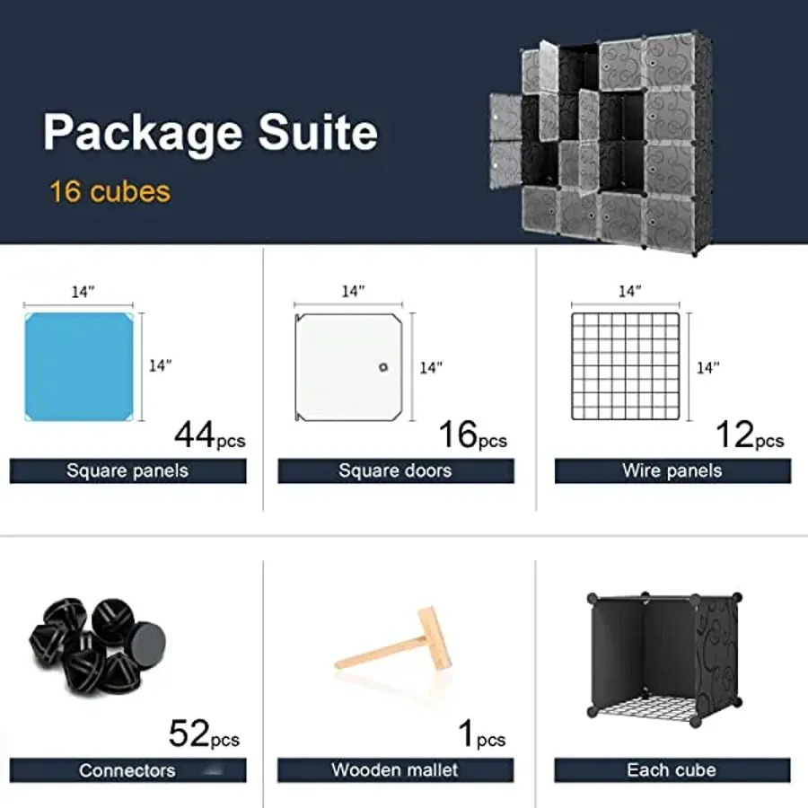 Cube Organizer Storage Organizer  - Black