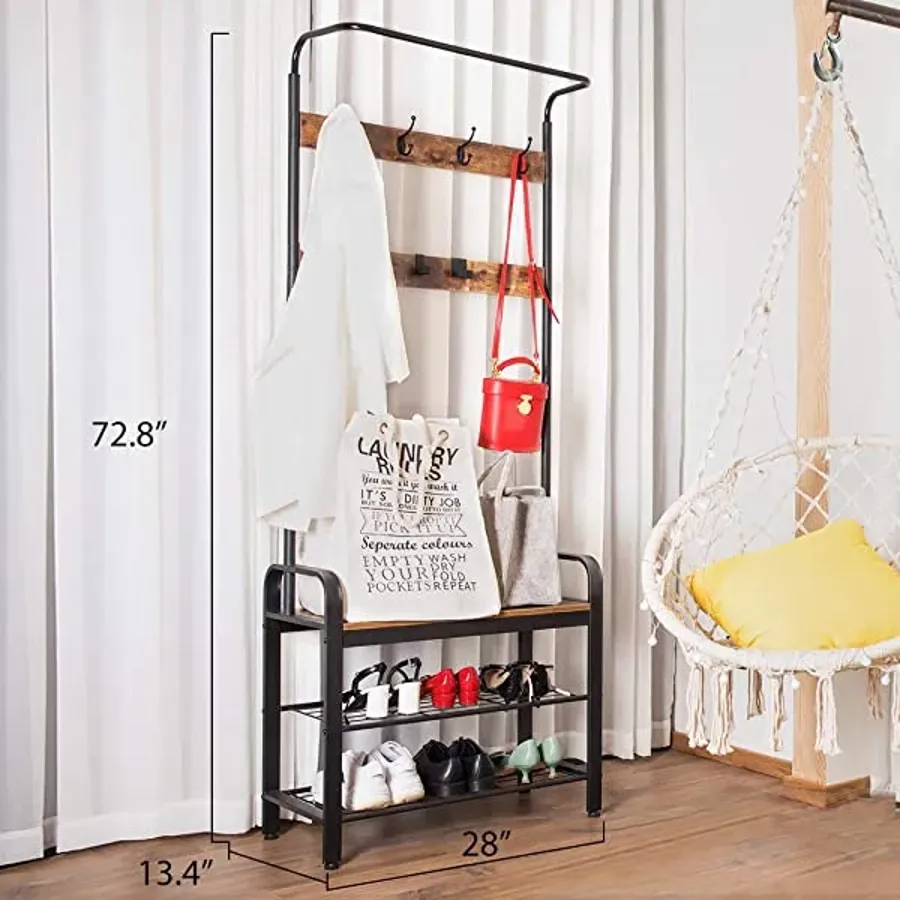 3-in-1 Entryway Hall Tree - Coat Rack