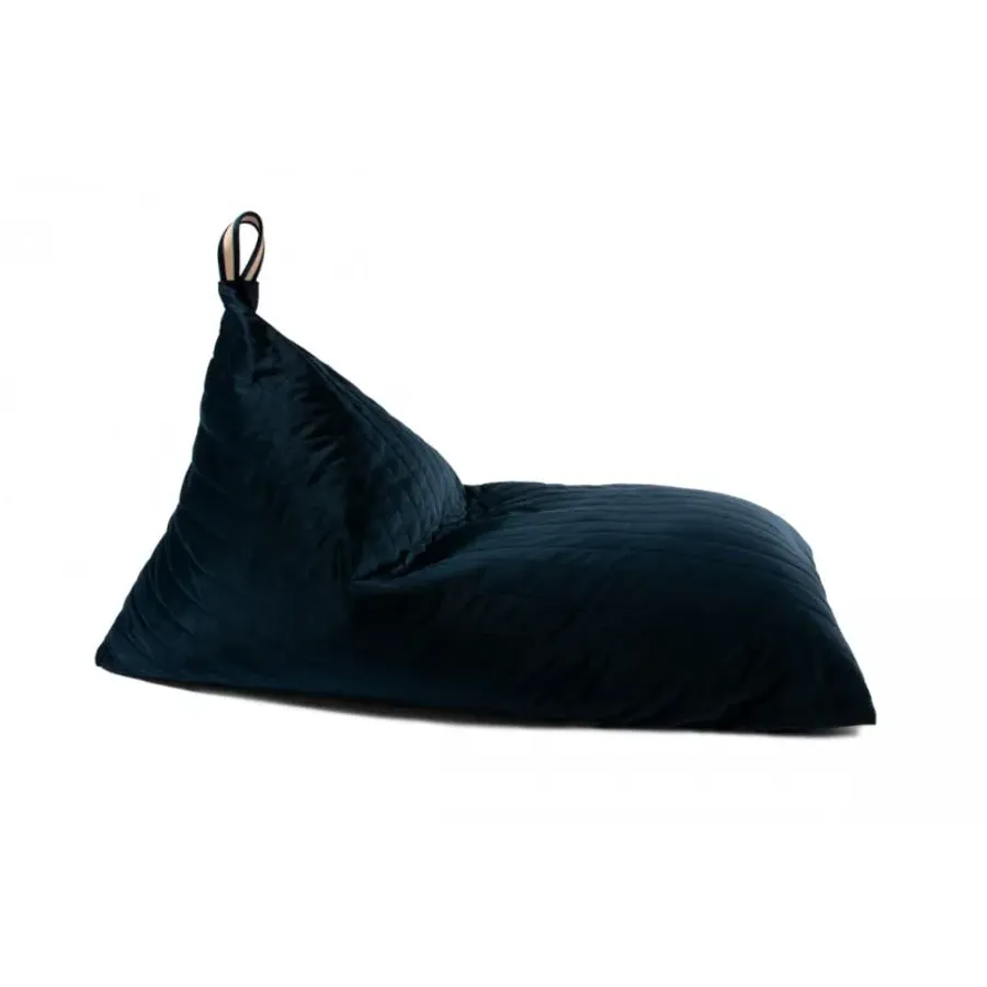 Velvet Beanbag in Night Blue