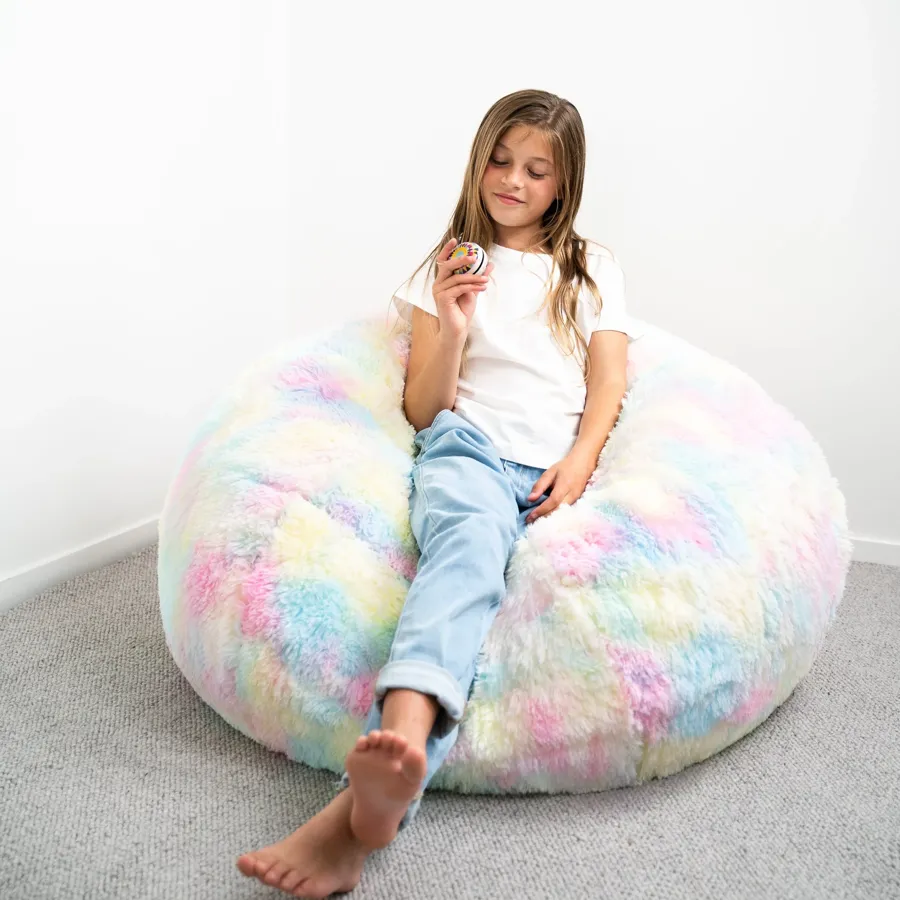 Fur Rainbow Tie Dye Bean Bag - Unicorn Shaggy