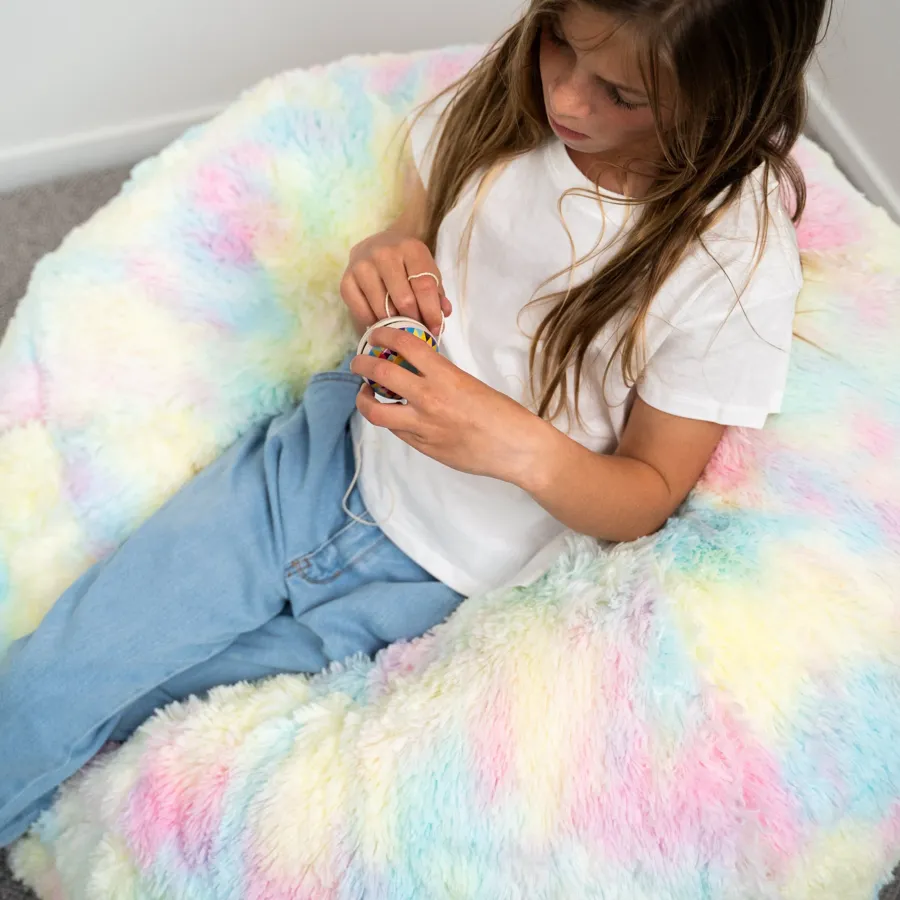 Fur Rainbow Tie Dye Bean Bag - Unicorn Shaggy