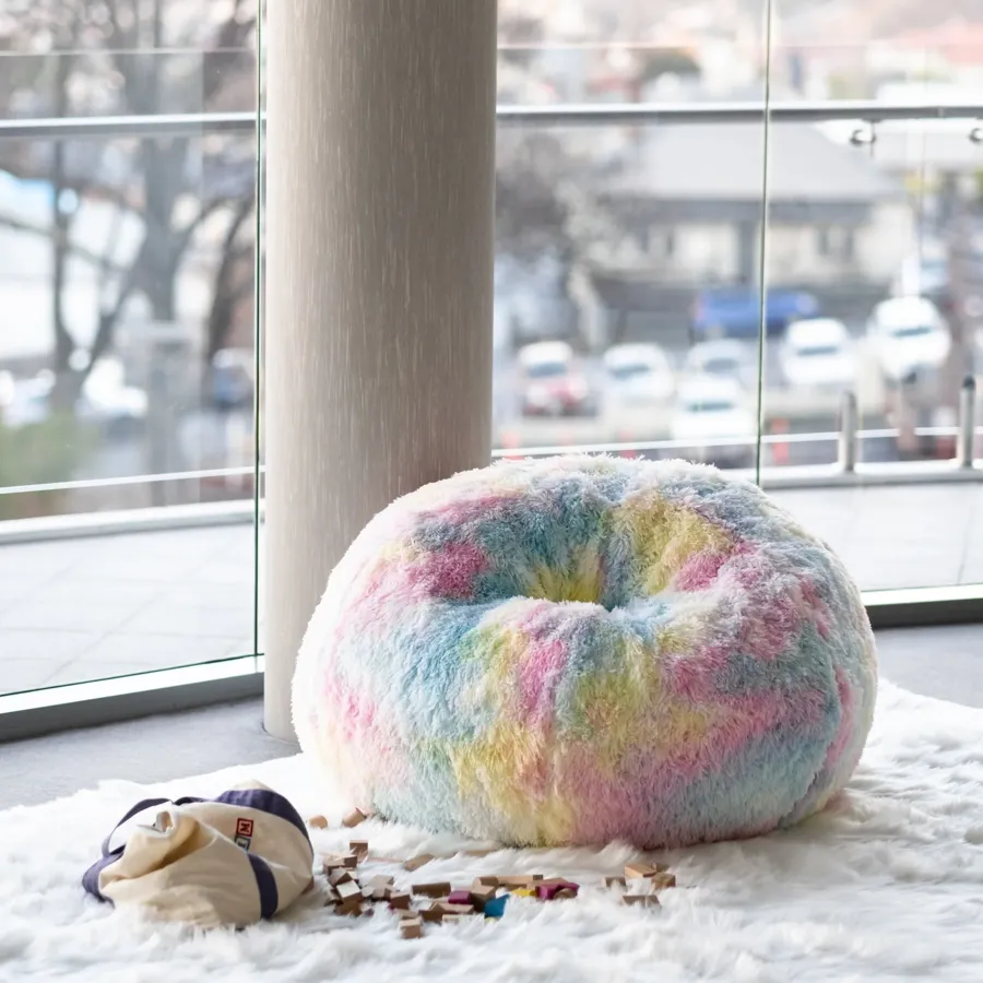 Fur Rainbow Tie Dye Bean Bag - Unicorn Shaggy