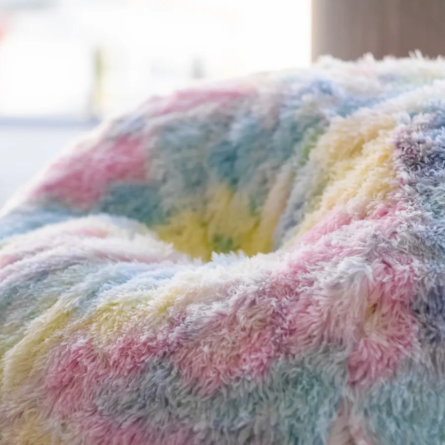 Fur Rainbow Tie Dye Bean Bag - Unicorn Shaggy