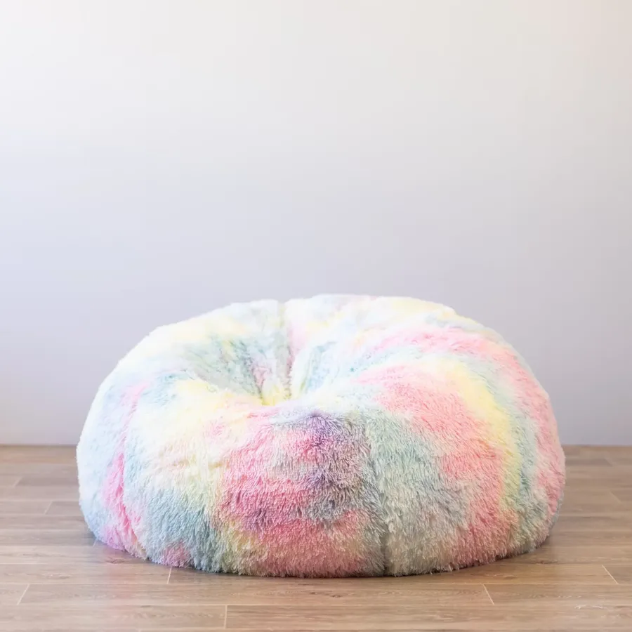 Fur Rainbow Tie Dye Bean Bag - Unicorn Shaggy