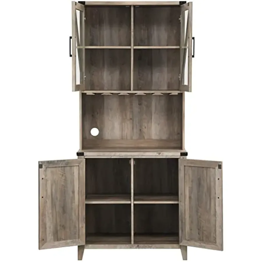 Bar Cabinet with Upper Glass Cabinet