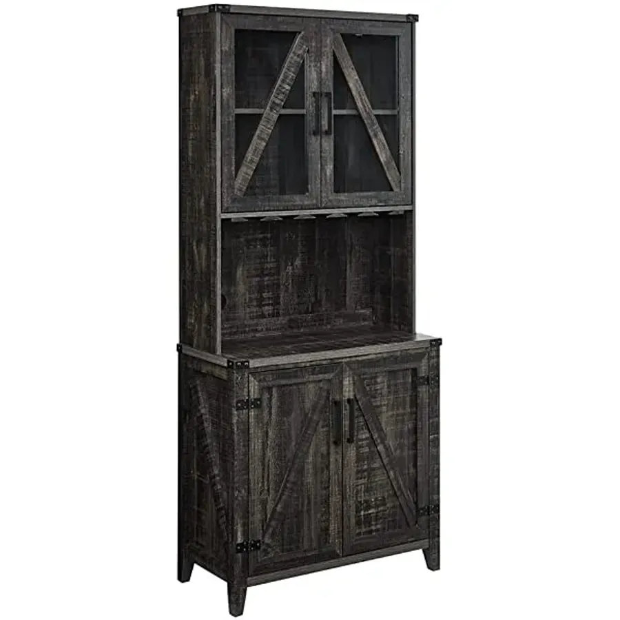 Bar Cabinet with Upper Glass Cabinet