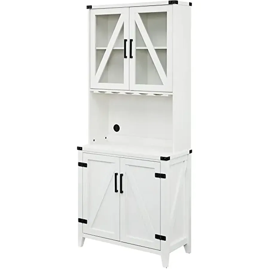 Bar Cabinet with Upper Glass Cabinet