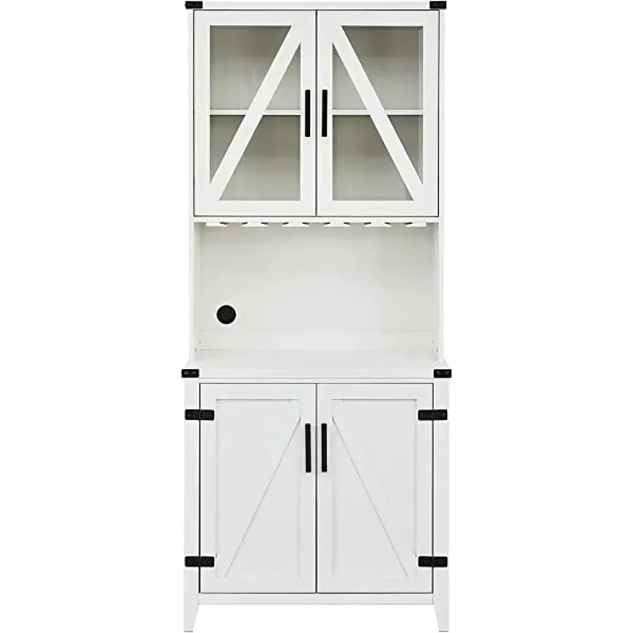 Bar Cabinet with Upper Glass Cabinet