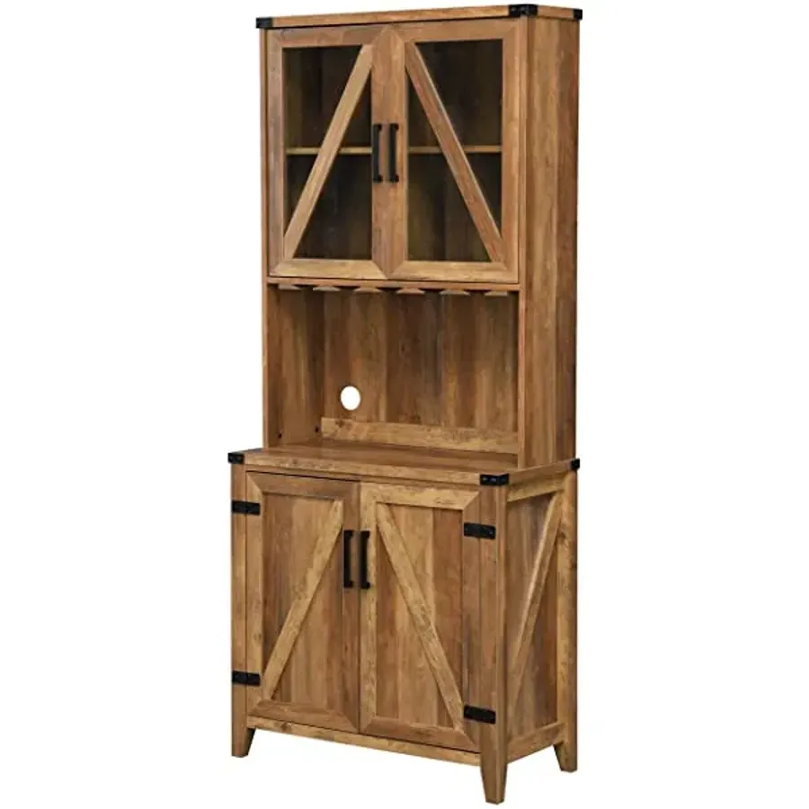 Bar Cabinet with Upper Glass Cabinet