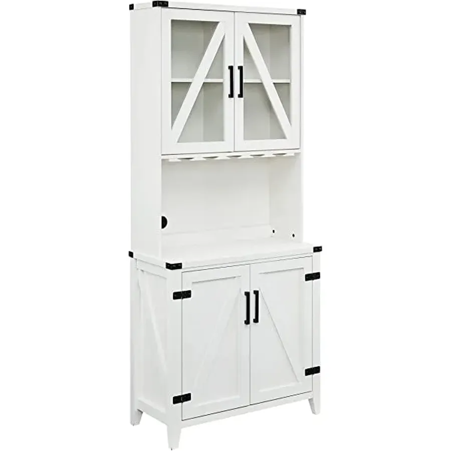 Bar Cabinet with Upper Glass Cabinet